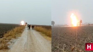 Manisa’da doğal gaz boru hattına yıldırım düştü