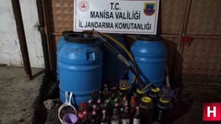 Saruhanlı'da 825 litre ev yapımı şarap yakalandı
